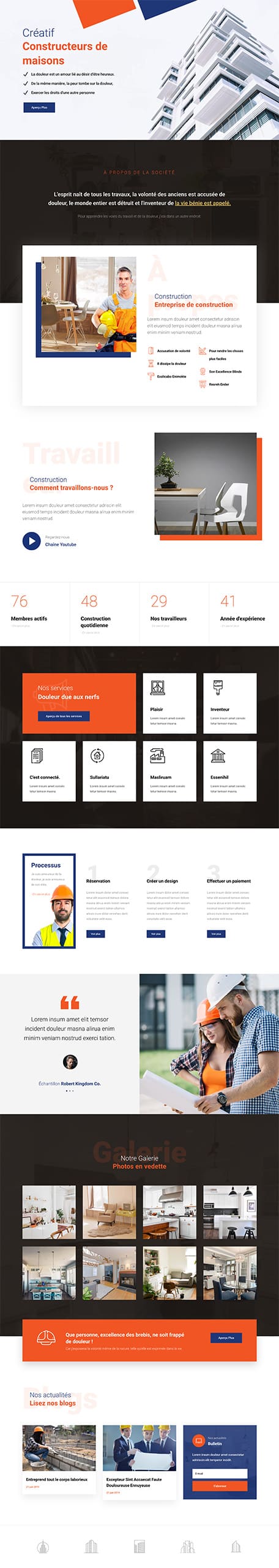 Aperçu complet du site internet construction - Modèle Construction 05