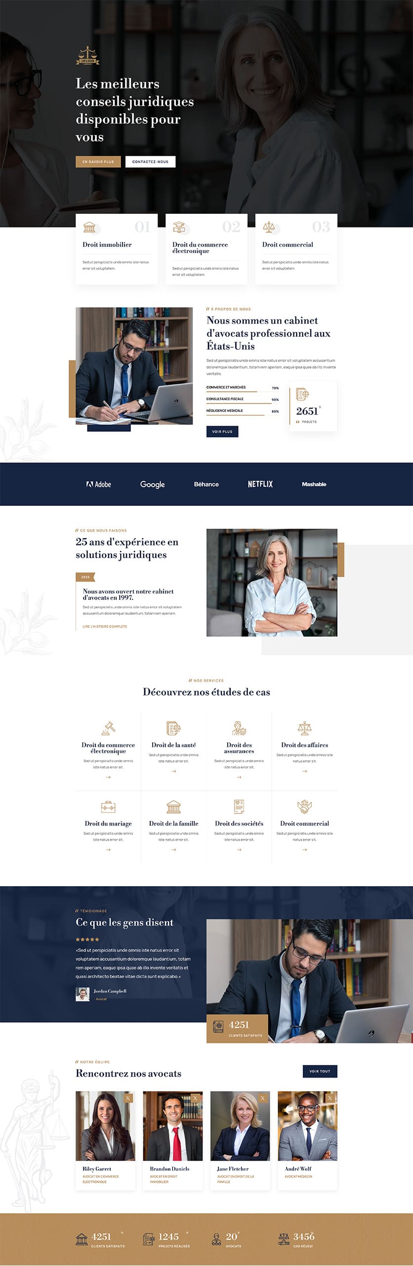 Aperçu complet du site internet avocat - Modèle Avocat 03