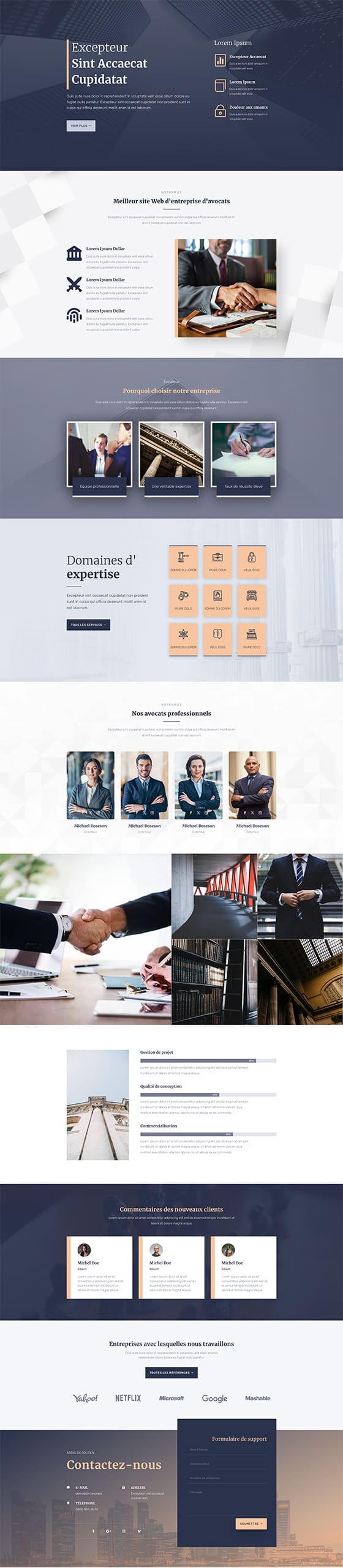 Aperçu complet du site internet avocat - Modèle Avocat 030