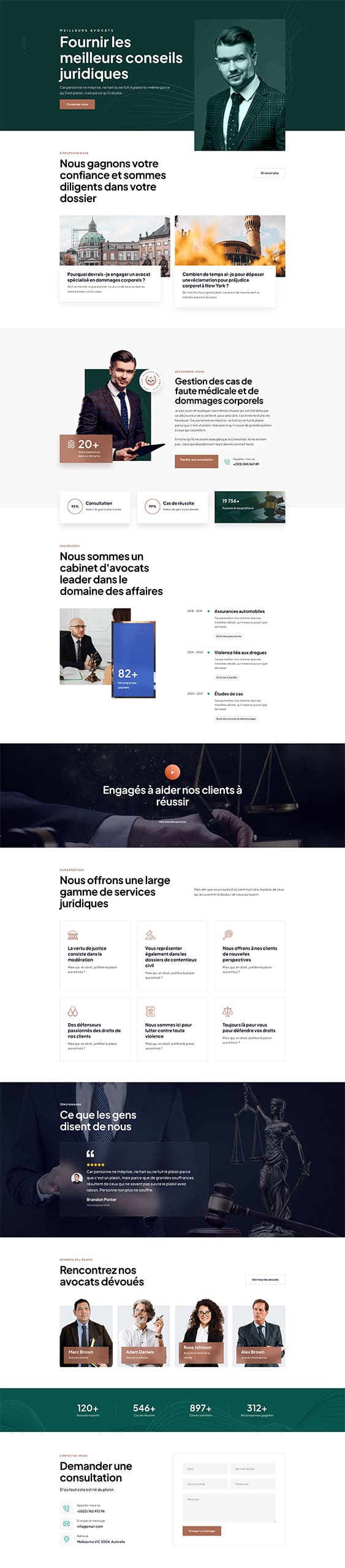 Aperçu complet du site internet avocat - Modèle Avocat 04