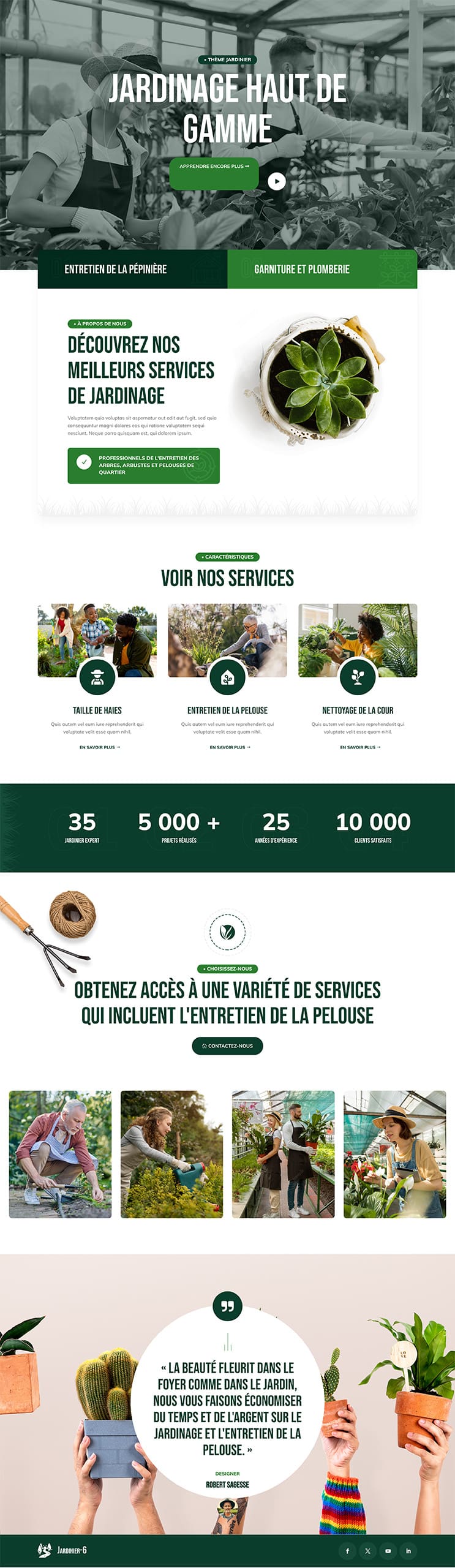 Aperçu complet du site internet élagueur - Modèle Élagueur 07