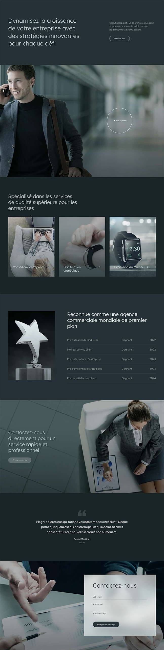 Aperçu complet du site internet business - Modèle Business 01