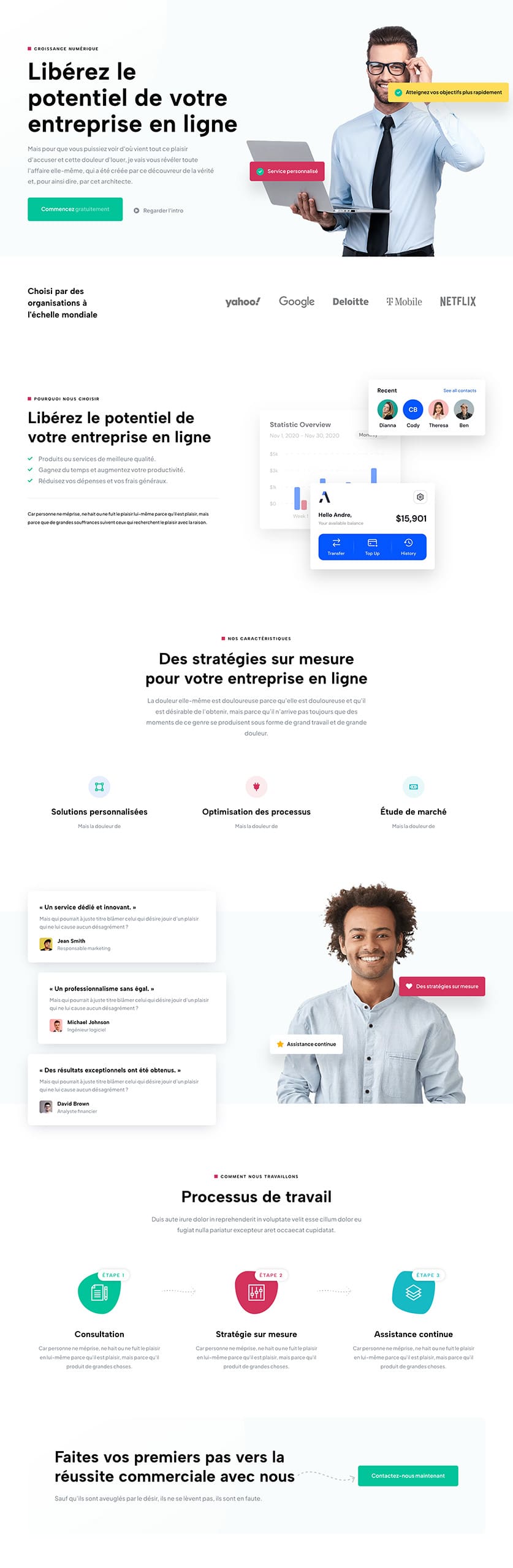 Aperçu complet du site internet business - Modèle Business 010
