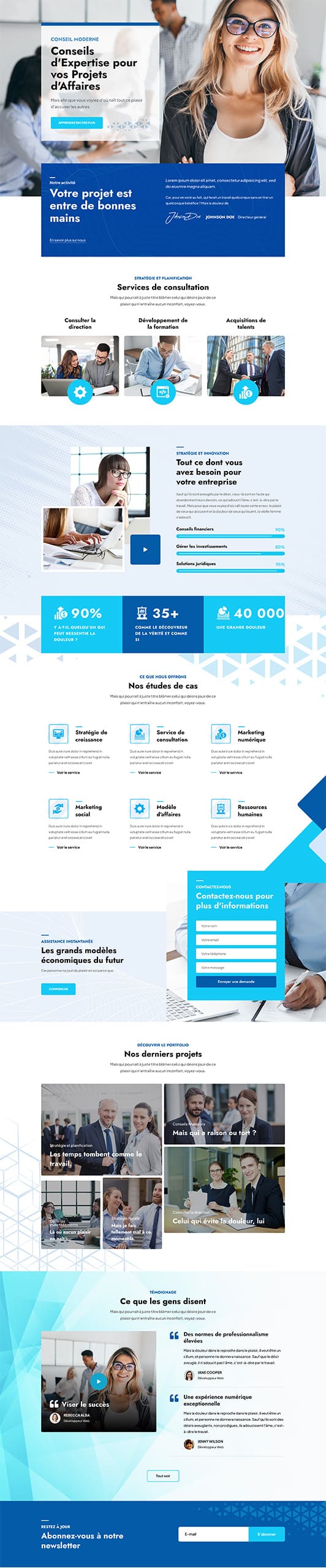 Aperçu complet du site internet business - Modèle Business 012