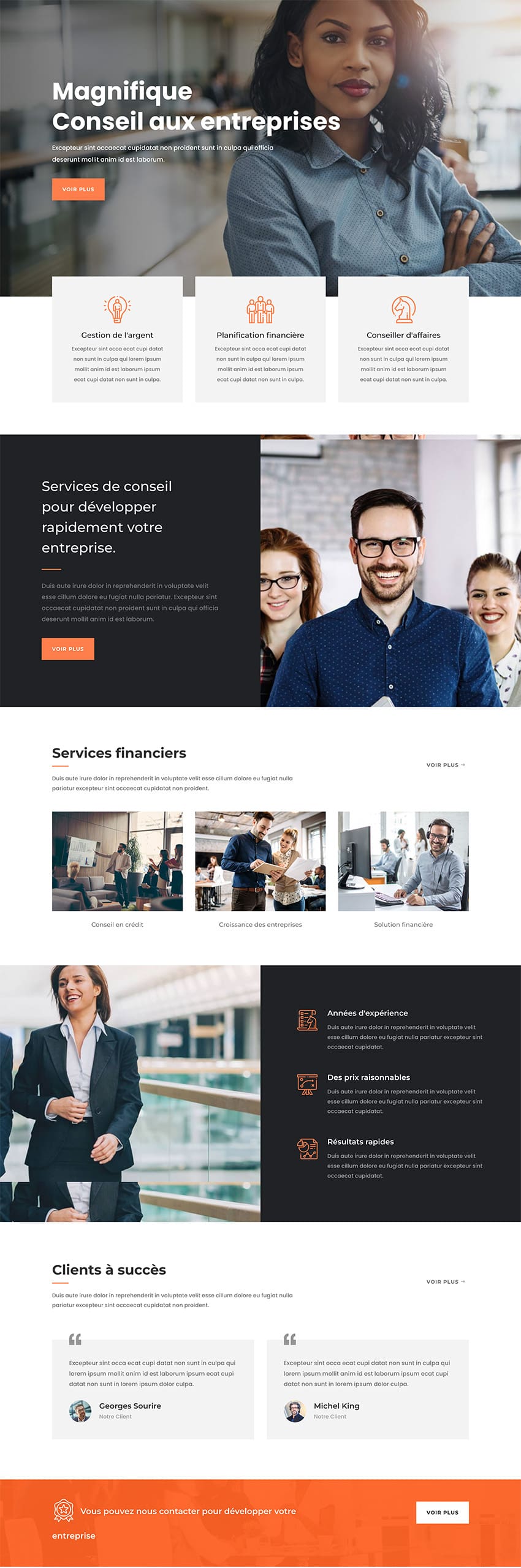 Aperçu complet du site internet business - Modèle Business 013