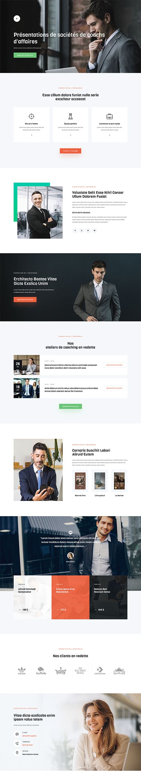 Aperçu complet du site internet business - Modèle Business 014
