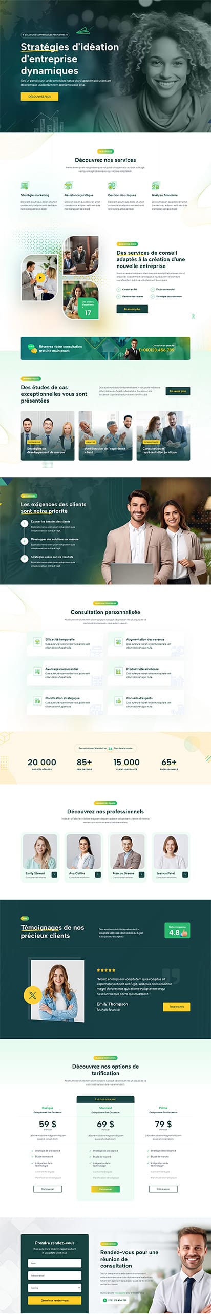 Aperçu complet du site internet business - Modèle Business 08