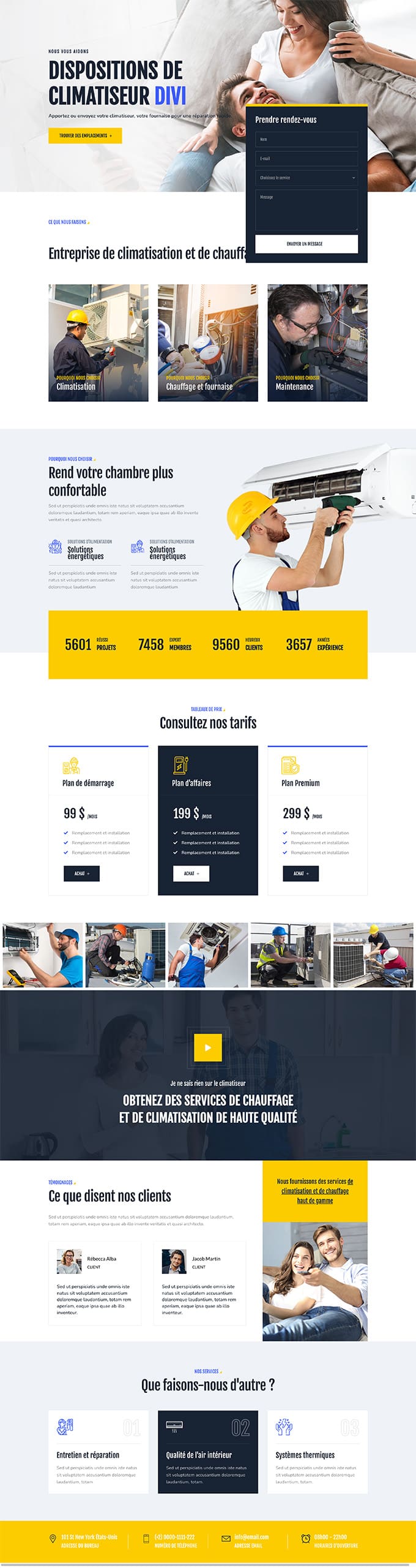 Aperçu complet du site internet climatiseur - Modèle Climatiseur 03