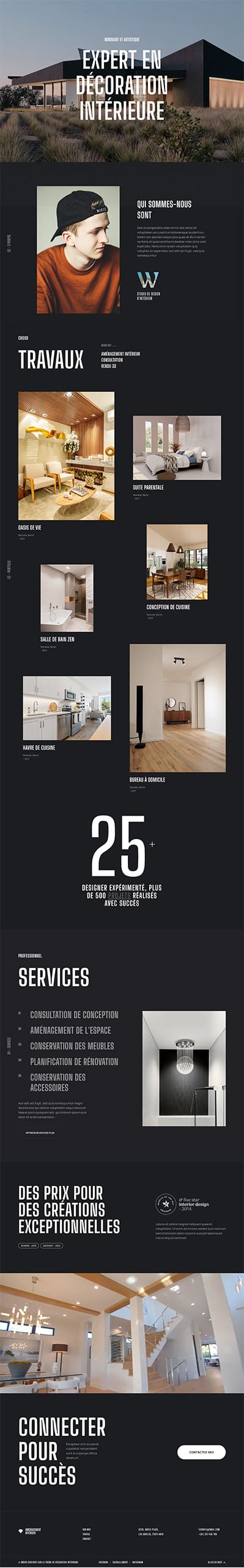 Aperçu complet du site internet design intérieur - Modèle Design intérieur 02