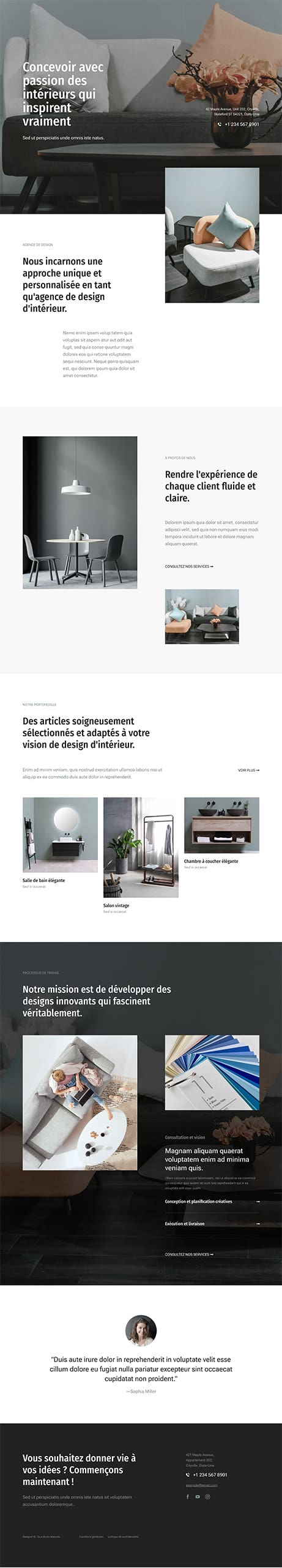 Aperçu complet du site internet design intérieur - Modèle Design intérieur 03