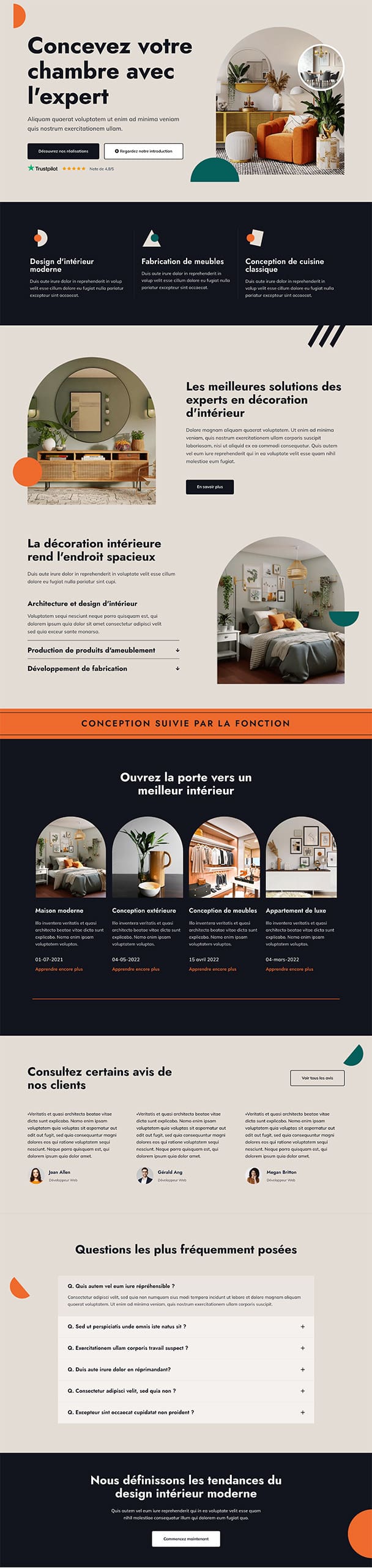 Aperçu complet du site internet design intérieur - Modèle Design intérieur 04