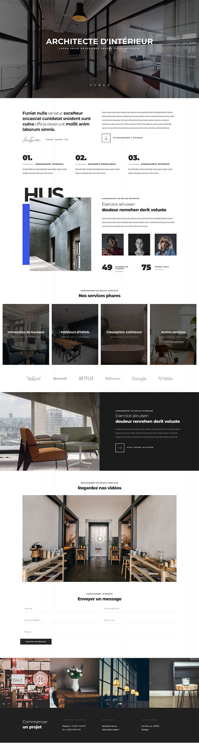 Aperçu complet du site internet design intérieur - Modèle Design intérieur 06
