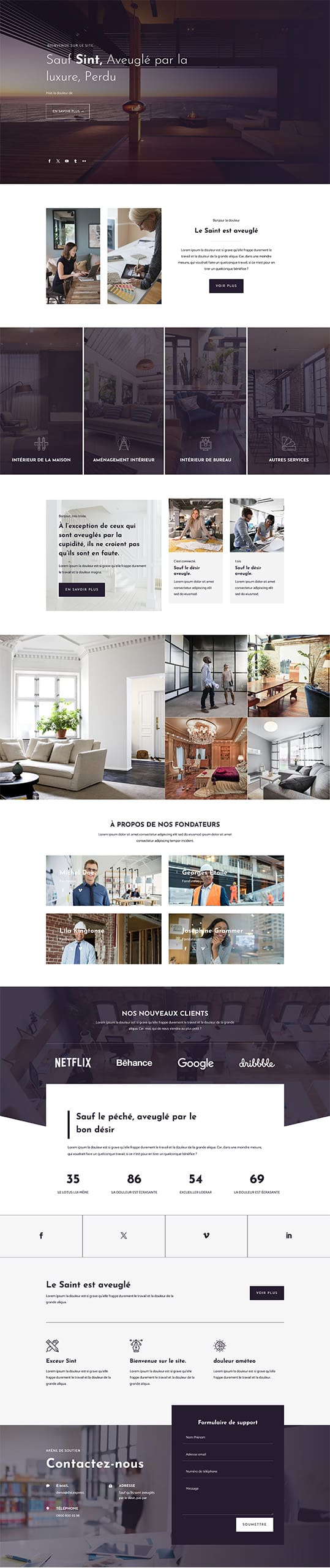 Aperçu complet du site internet design intérieur - Modèle Design intérieur 08