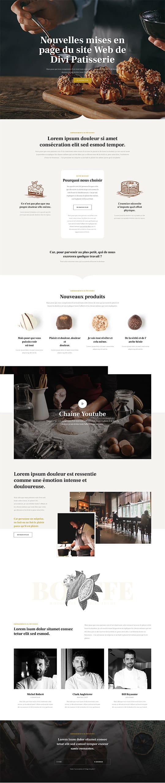 Aperçu complet du site internet pâtisserie - Modèle Pâtisserie 03