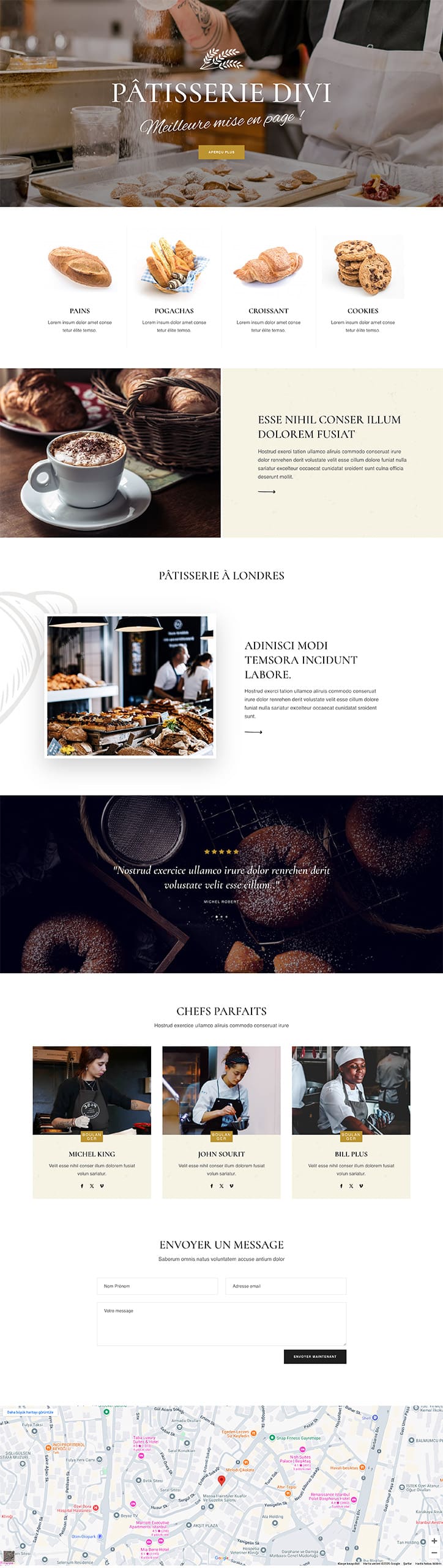 Aperçu complet du site internet pâtisserie - Modèle Pâtisserie 05