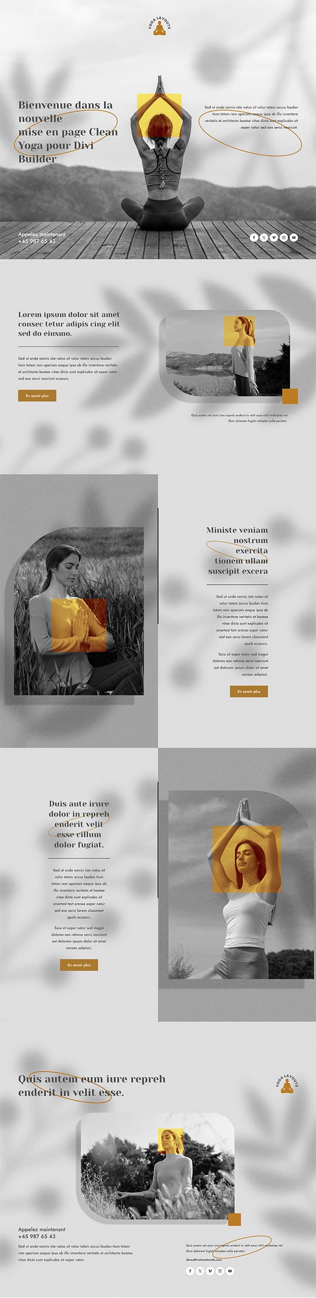 Aperçu complet du site internet yoga - Modèle Yoga 03