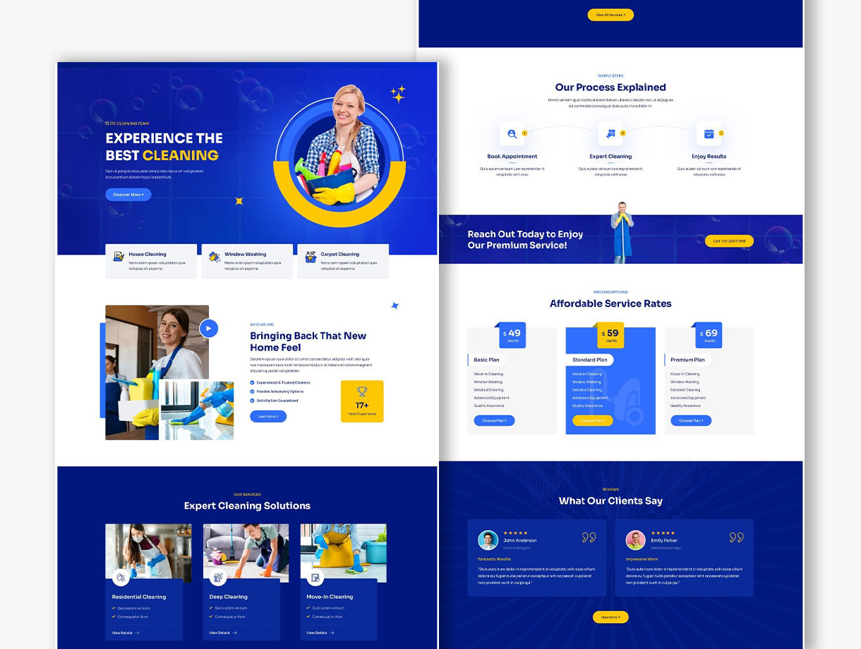 Création site internet nettoyage - Modèle 01 par WY-Créations