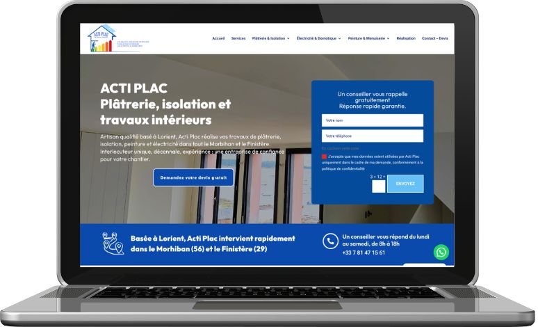 Acti Plac — site vitrine réalisé par WY-Créations