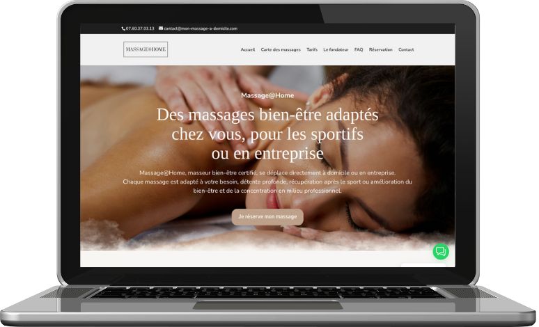Site internet de Massage@Home - WY-Créations