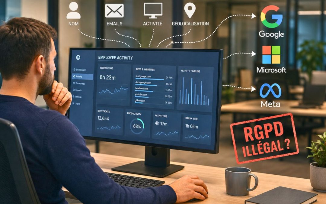 9 outils de surveillance au travail utilisés en France transmettent vos données à Google, Microsoft et Meta