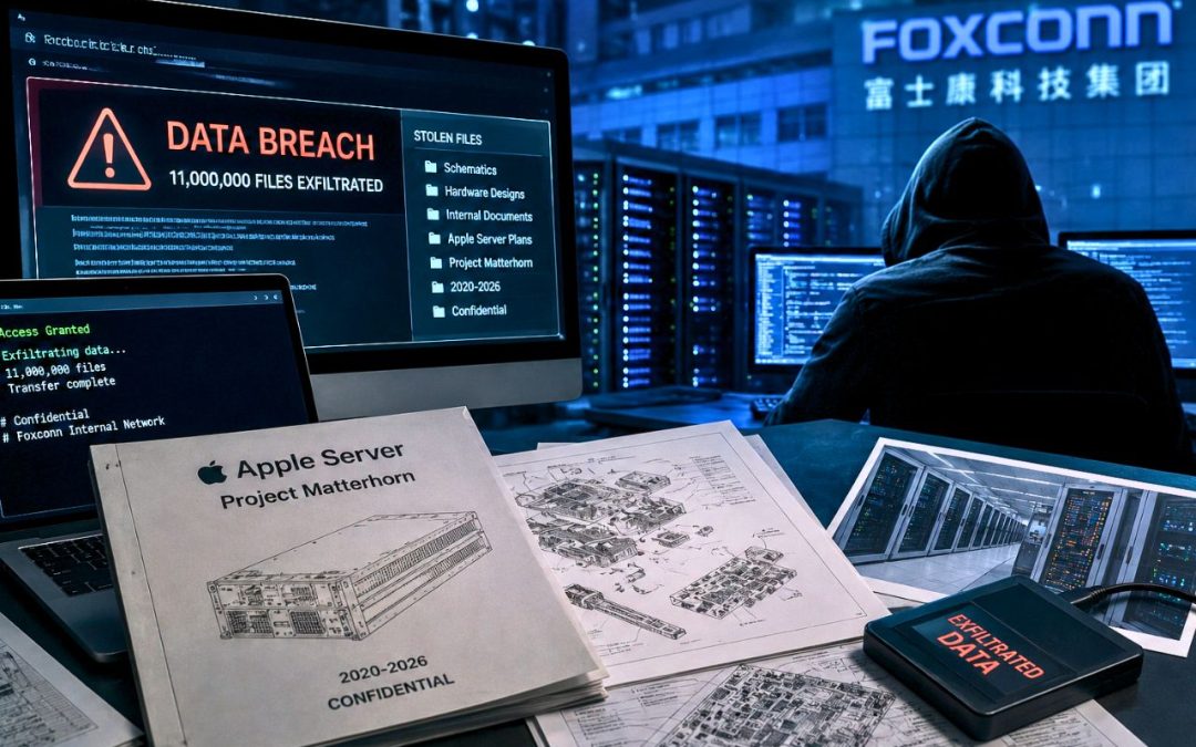 Fuite chez Foxconn : les plans secrets des serveurs Apple volés par des hackers