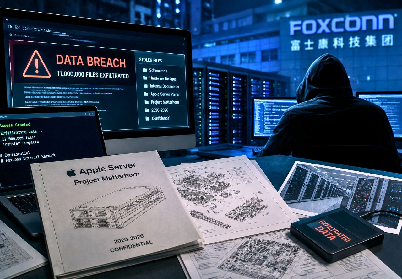 Cyberattaque Foxconn et fuite de plans de serveurs Apple