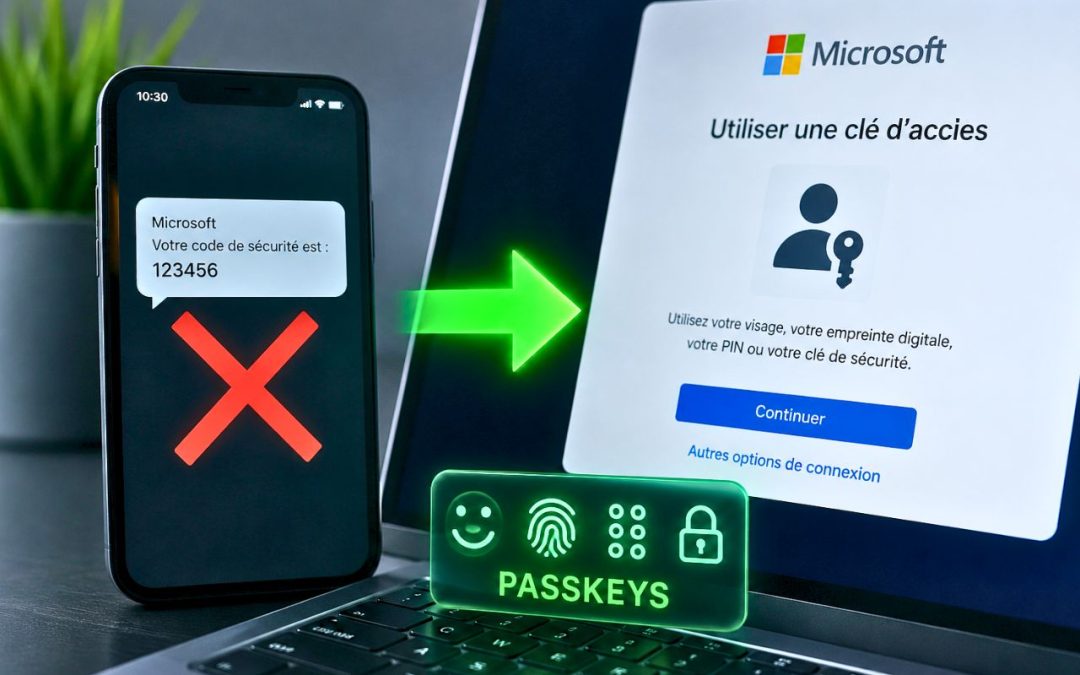 Microsoft enterre la double authentification par SMS : pourquoi et comment passer aux passkeys