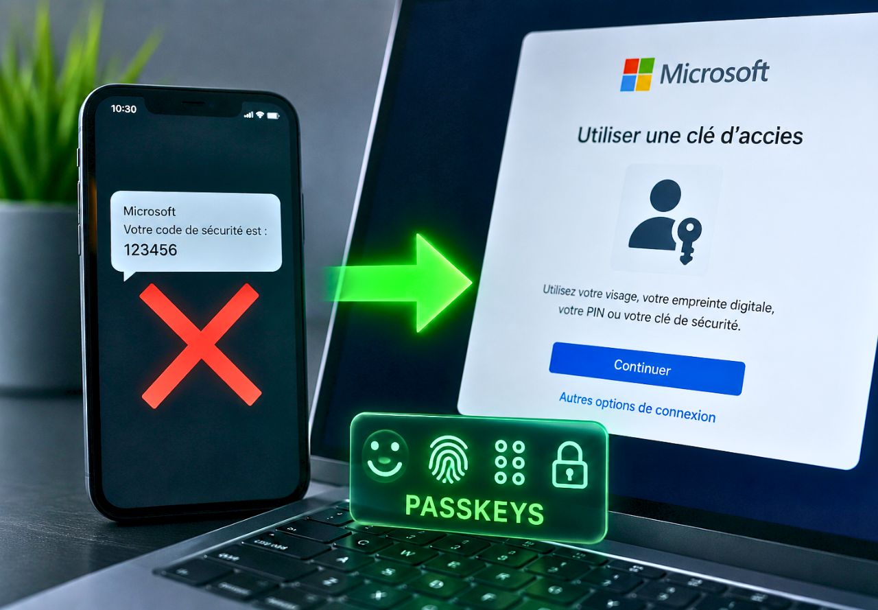 Microsoft abandonne progressivement les SMS et recommande les passkeys