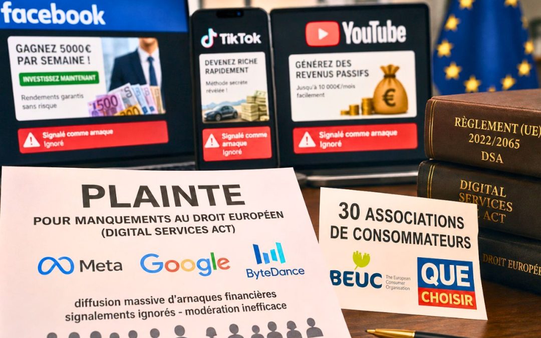 Arnaques financières sur Facebook, TikTok et YouTube : 30 associations portent plainte contre Meta, Google et ByteDance