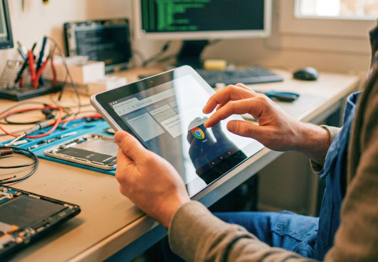 Bug Chrome sur tablette Android avec message indiquant une limite de cinq fenêtres