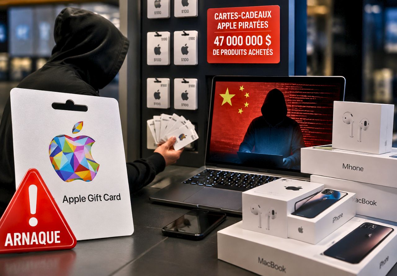 Fraude aux cartes-cadeaux Apple et réseau logistique d’exportation d’appareils depuis le New Hampshire