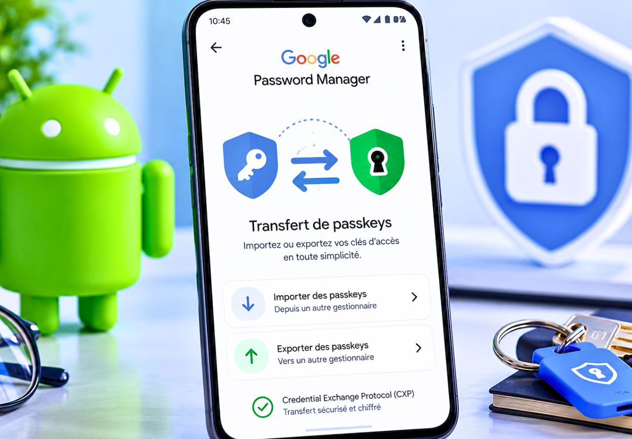 Transfert de clés d’accès entre Google Password Manager et un gestionnaire tiers sur Android
