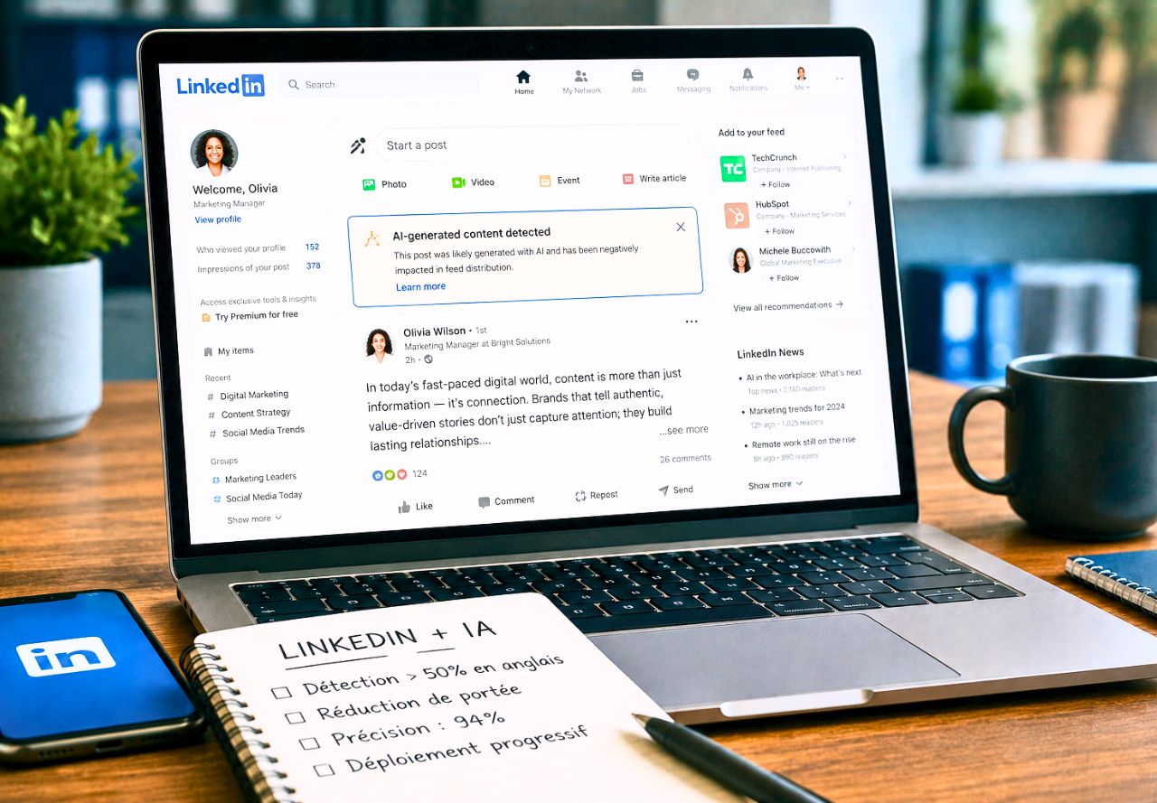 LinkedIn réduit la visibilité des publications rédigées avec l’intelligence artificielle