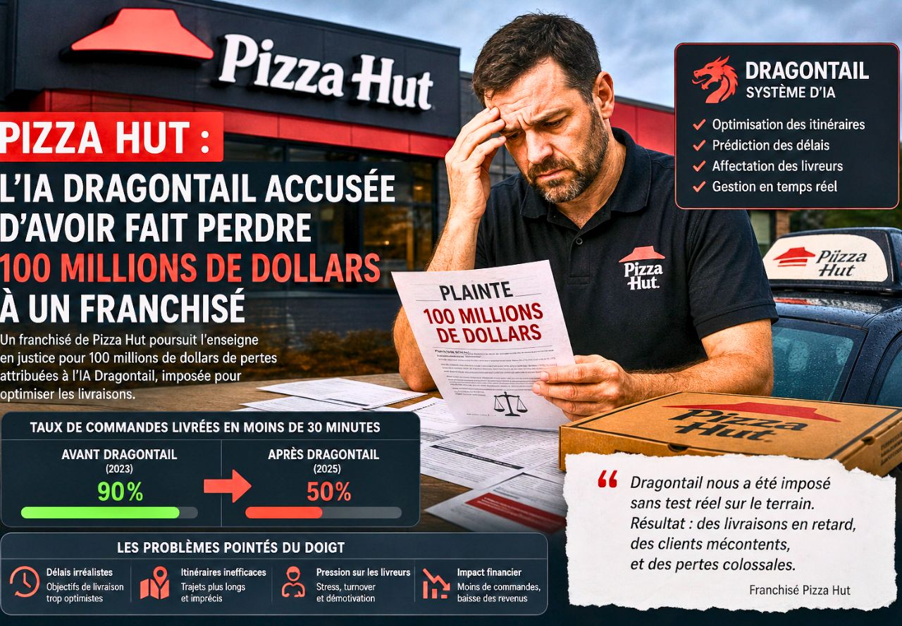 Pizza Hut Dragontail intelligence artificielle et plainte d’un franchisé