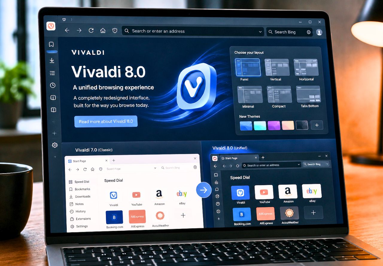 Vivaldi 8.0 et son interface unifiée