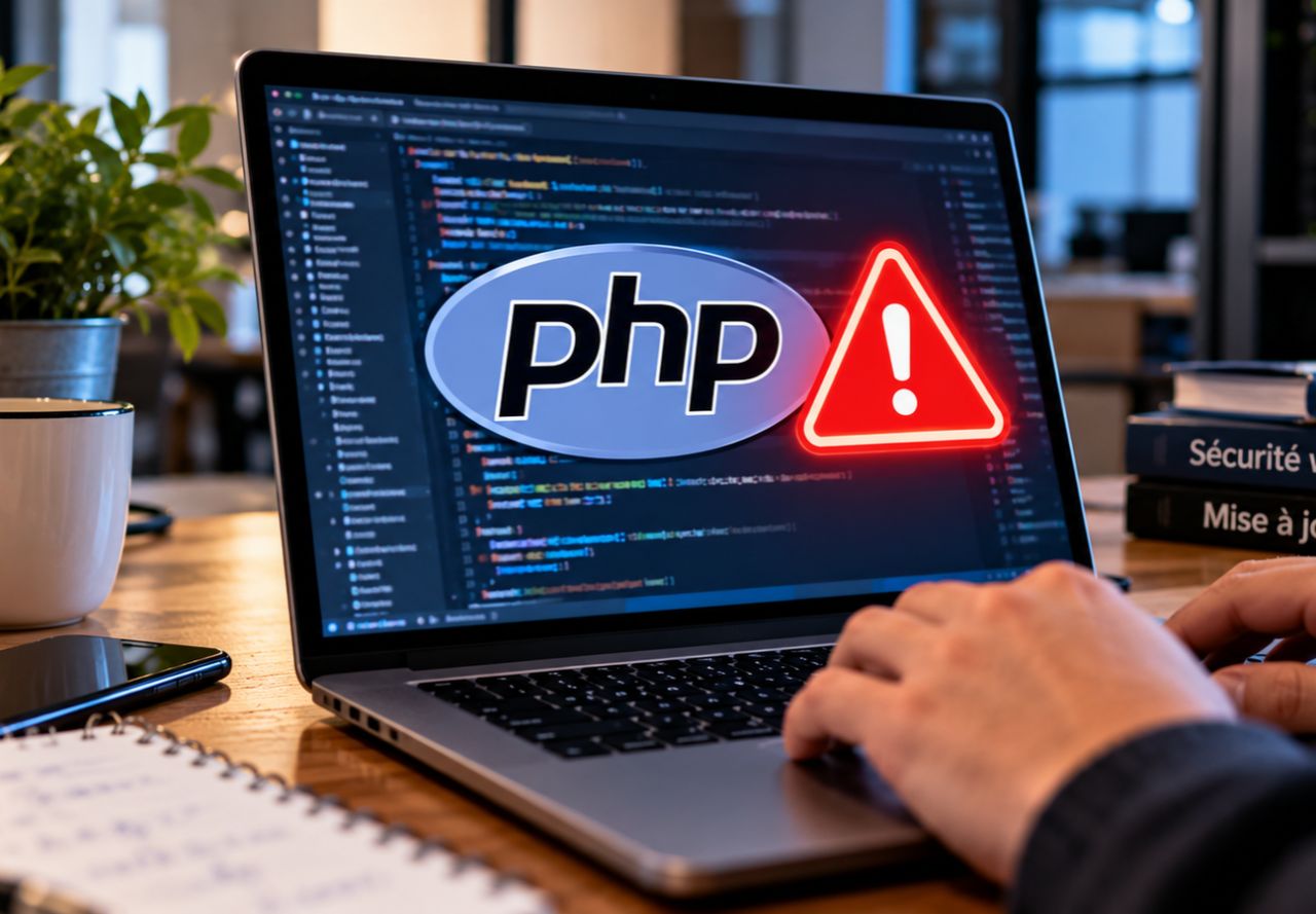 Lignes de code affichées sur un écran, illustration des failles critiques de PHP
