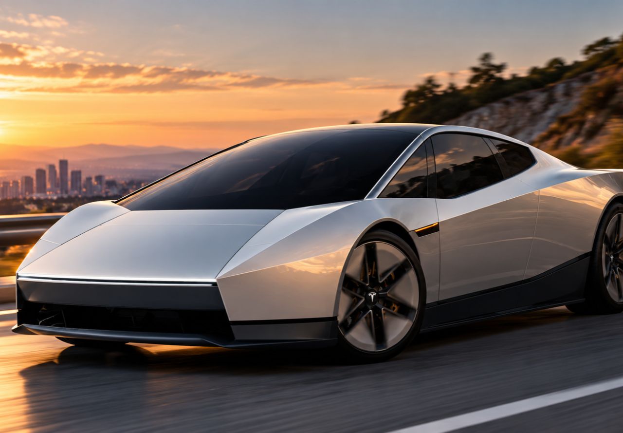 Voiture de sport concept dans un studio, vue sobre